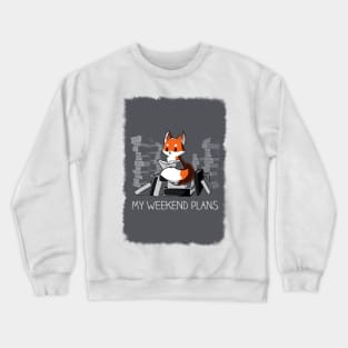 Cute Funny Fox Reading Book Lover animal lover Sarcastic Funny Quote Artwork Crewneck Sweatshirt